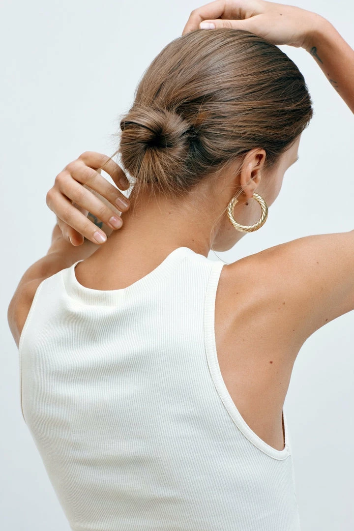 Machete Jewelry 1.5" Twist Hoops In 14K Gold 4 Machete Jewelry 1.5" Twist Hoops In 14K Gold