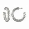 Machete 1.5" Twist Hoops In Silver