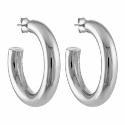 Machete 1.75" Perfect Hoops In Silver Jewelry