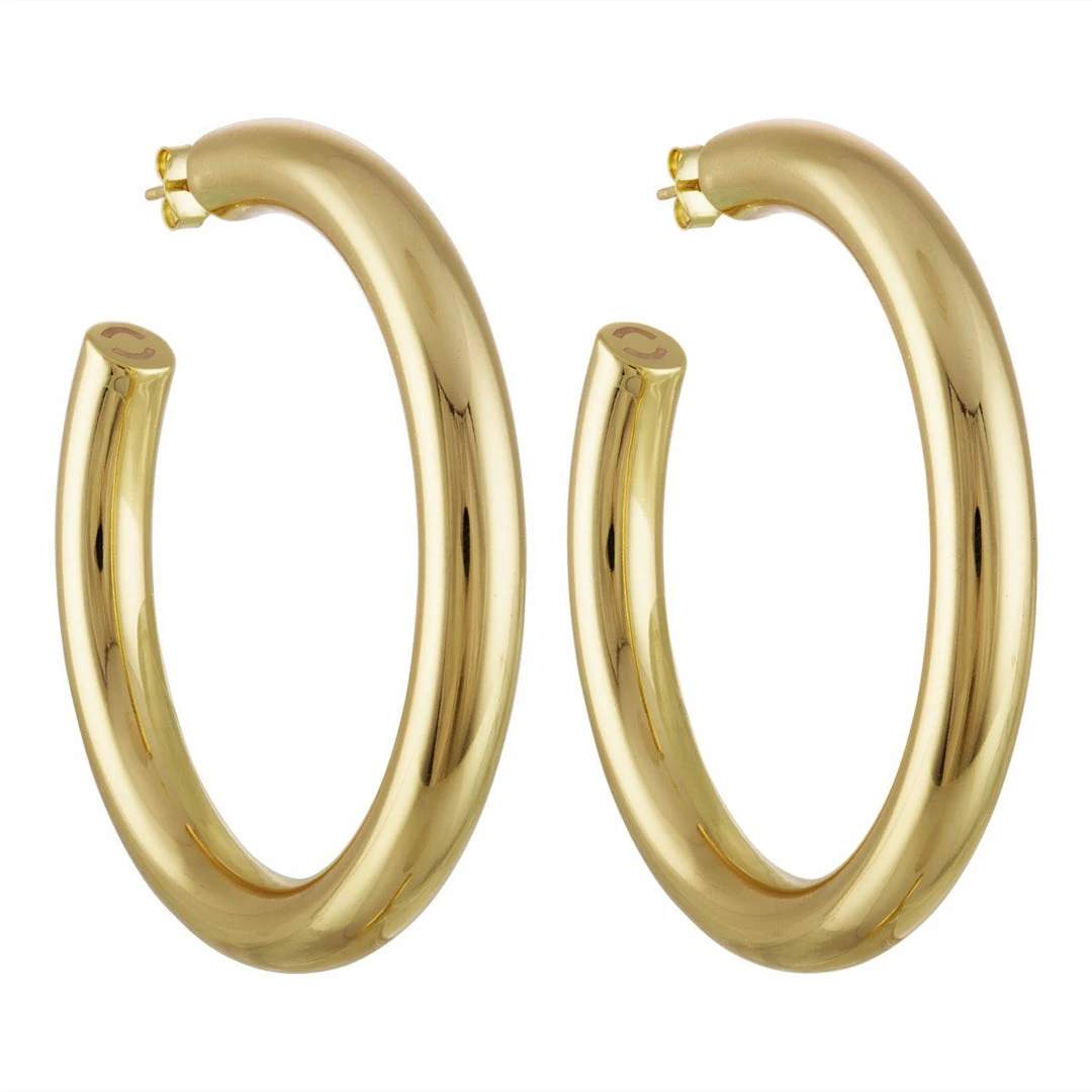 Machete Jewelry 2.5" Perfect Hoops In Gold 3 Machete Jewelry 2.5" Perfect Hoops In Gold