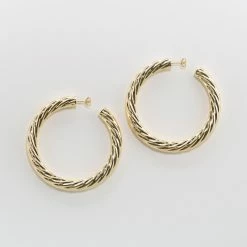 Machete Jewelry 2.5" Twist Hoops In 14K Gold