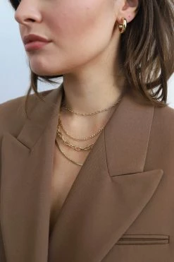 Machete Petite Oval Link Necklace In Gold Jewelry