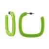 Machete Midi Square Hoops In Neon Green Jewelry