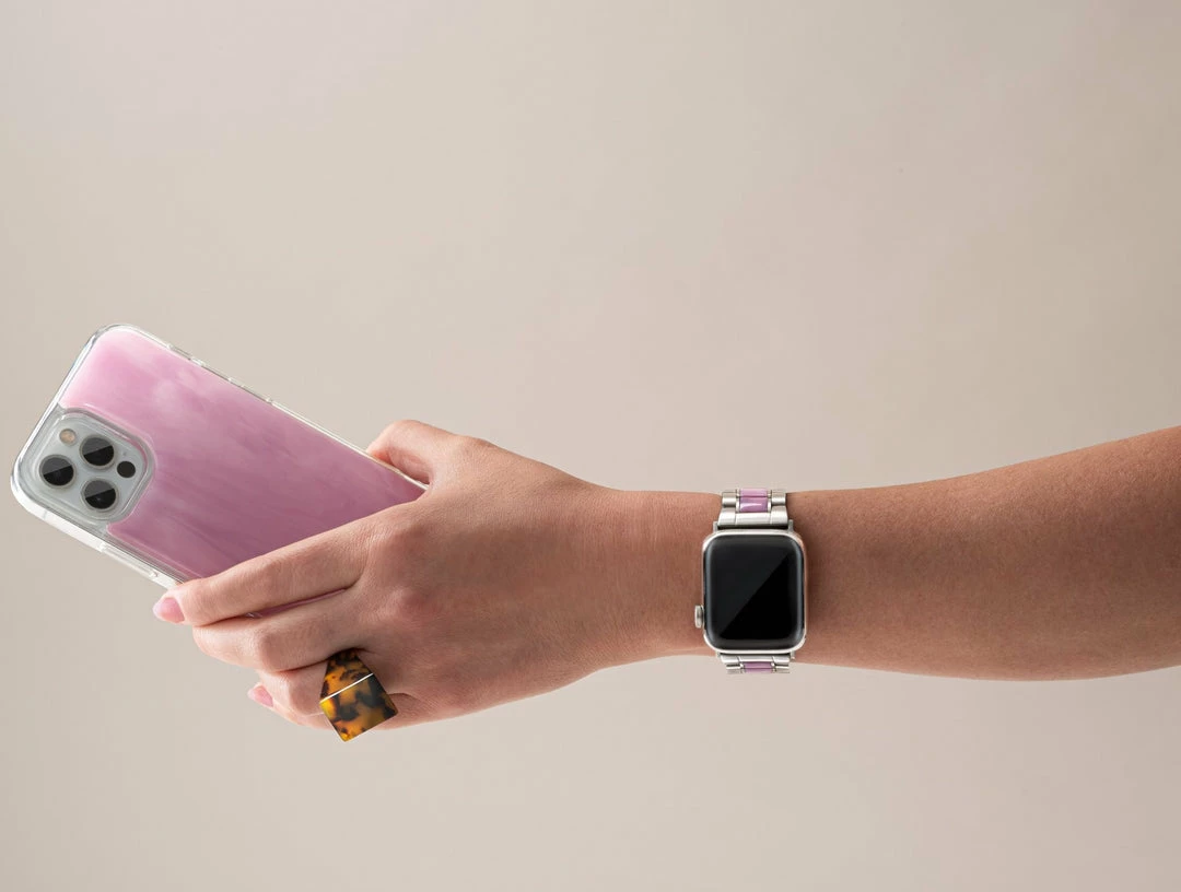 Machete Apple Watch Band In Stainless Steel & Orchid 5 Machete Apple Watch Band In Stainless Steel & Orchid