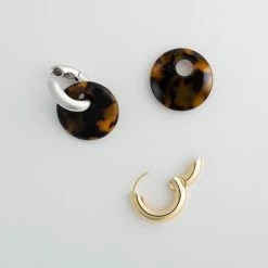 Machete Chunky Hoops With Classic Tortoise Charms