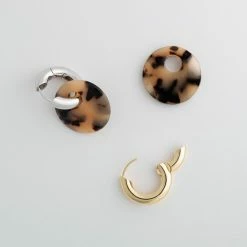 Machete Disc Charms In Blonde Tortoise Build Your Own: Charm Hoops