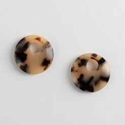 Machete Disc Charms In Blonde Tortoise Build Your Own: Charm Hoops