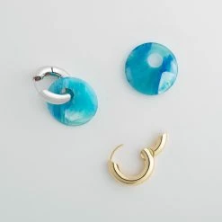 Machete Build Your Own: Charm Hoops Disc Charms In French Coast Blue