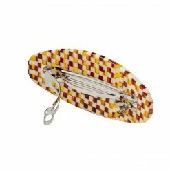 Machete Jumbo Oval Clip In Tortoise Checker Checker Mania