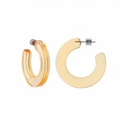 Machete Jewelry Kate Hoops In Clear Tangerine