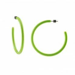 Machete Jewelry Large Hoops In Neon Green