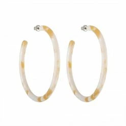 Machete Large Hoops In Taupe Shell Summer SALE