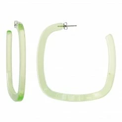 Machete Summer SALE Large Square Hoops In Lime