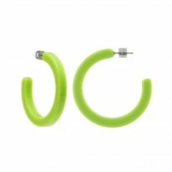 Machete Jewelry Midi Hoops In Neon Green