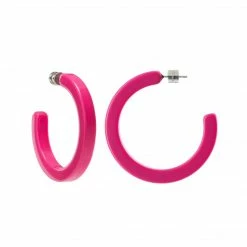 Machete Jewelry Midi Hoops In Neon Pink
