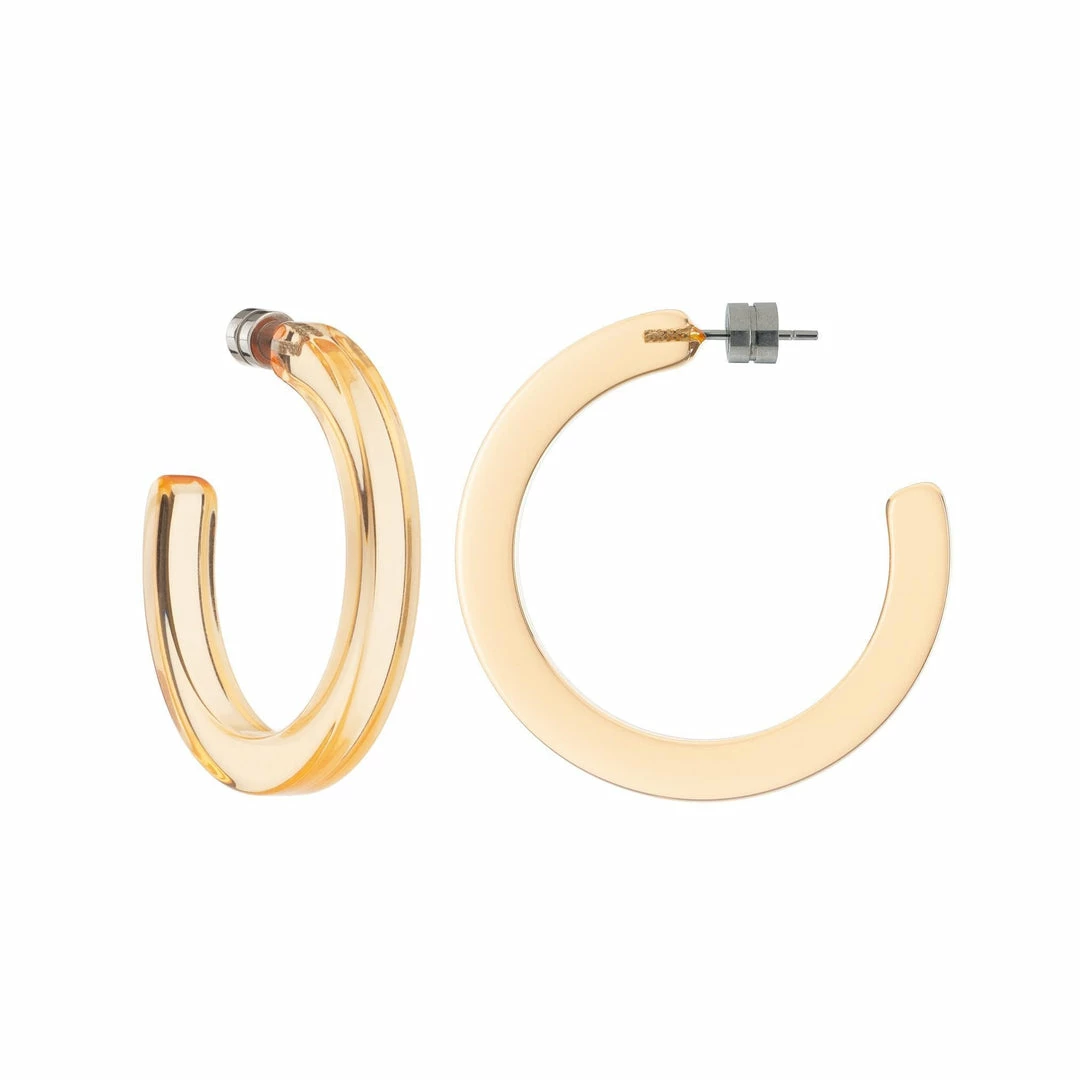 Machete Midi Hoops In Clear Tangerine 3 Machete Midi Hoops In Clear Tangerine