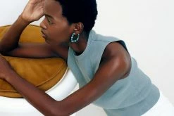 Machete THE SPOTLIGHT Midi Square Hoops In Blonde Tortoise