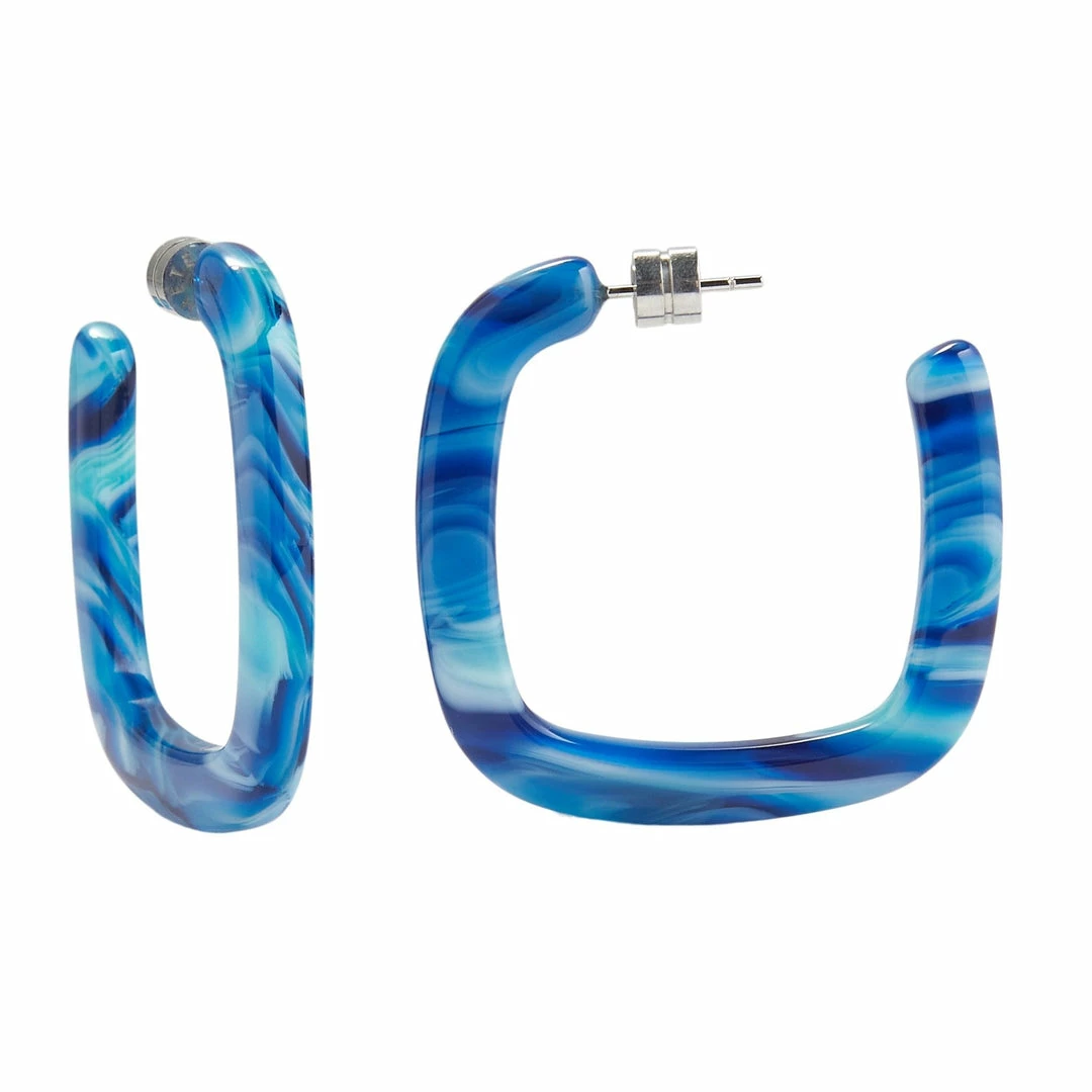 Machete Midi Square Hoops In Capri 3 Machete Midi Square Hoops In Capri