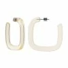 Machete Jewelry Midi Square Hoops In Clear Yellow