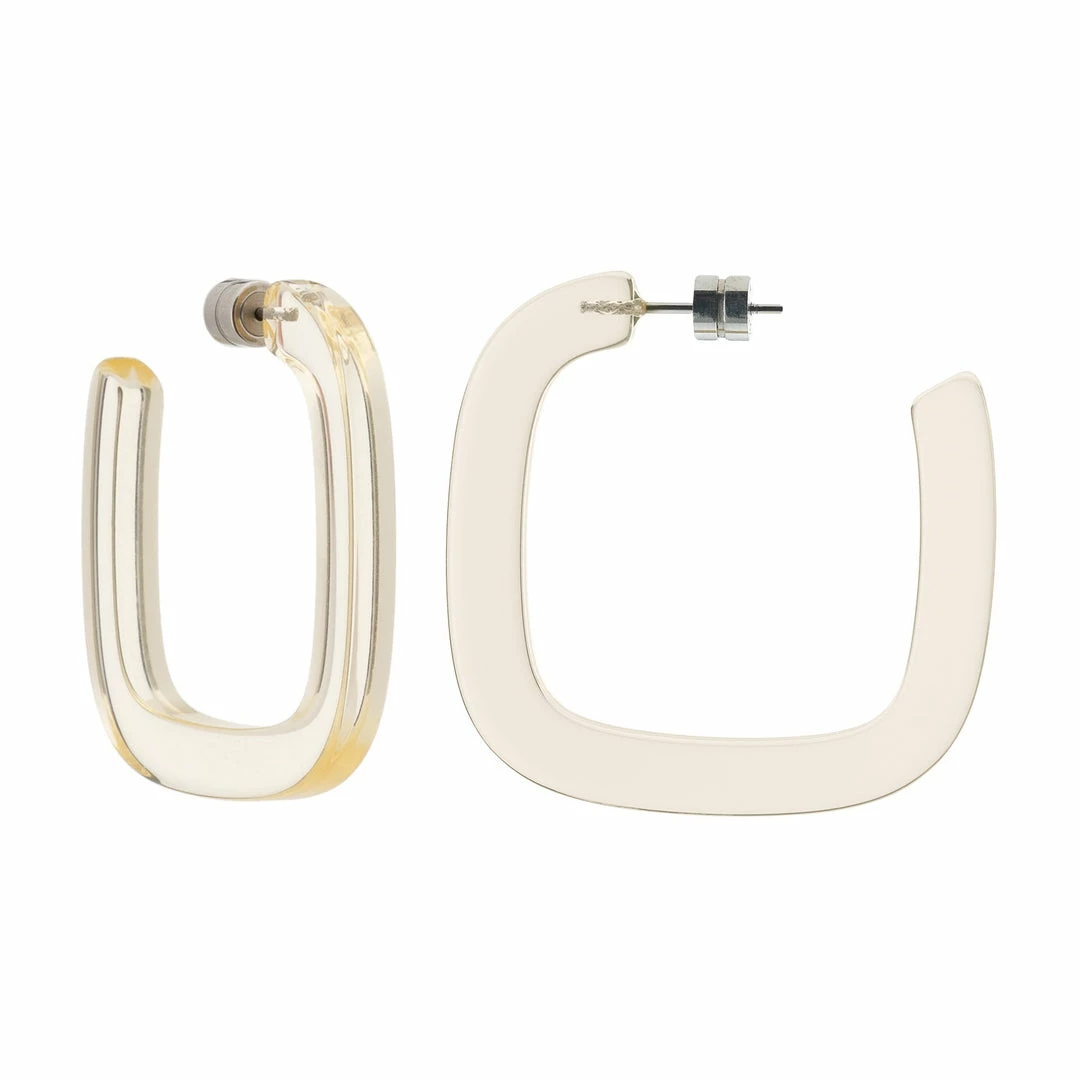 Machete Jewelry Midi Square Hoops In Clear Yellow 3 Machete Jewelry Midi Square Hoops In Clear Yellow