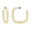 Machete Jewelry Midi Square Hoops In Cream Dot