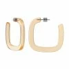 Machete Jewelry Midi Square Hoops In Clear Tangerine
