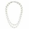 Machete Paperclip Chain Layered Necklace In Silver Jewelry