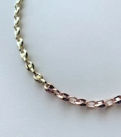 Machete Petite Coffee Bead Necklace In Gold + Rose Gold Split