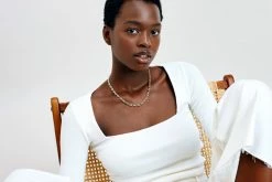 Machete Jewelry Petite Coffee Bead Necklace In Gold + Silver