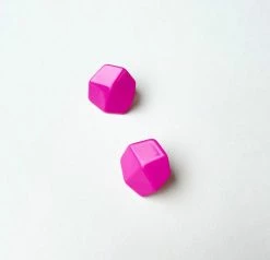 Machete Jewelry Sculpture Studs In Neon Pink
