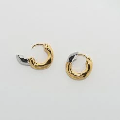 Machete Wavy Chunky Hoops In 3/4 Gold Build Your Own: Charm Hoops
