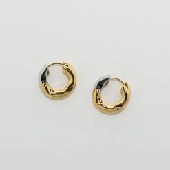 Machete Wavy Chunky Hoops In 3/4 Gold Build Your Own: Charm Hoops