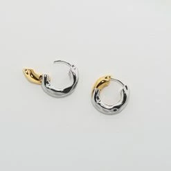 Machete Wavy (Chunky) Hoops In 3/4 Silver