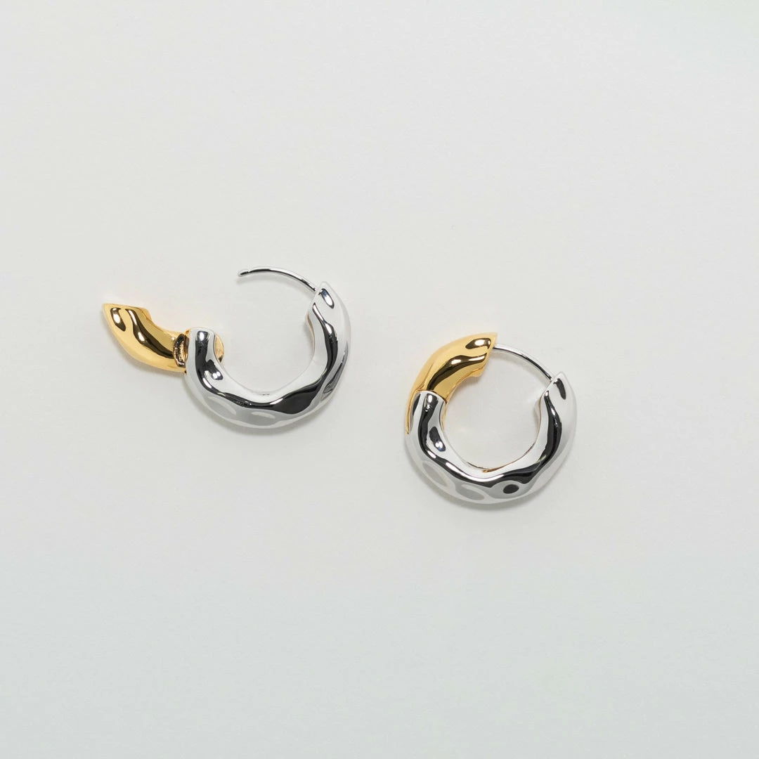 Machete Wavy (Chunky) Hoops In 3/4 Silver 4 Machete Wavy (Chunky) Hoops In 3/4 Silver