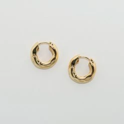 Machete Wavy Chunky Hoops In Gold